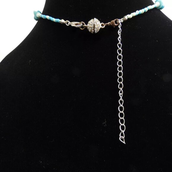 Necklace 20" Faux Turquoise Tear Drop Pendant Multicolor Beads - Picture 8 of 8